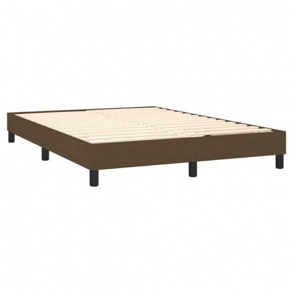 Cadre de lit matelas et LED Marron foncé 140x200 cm