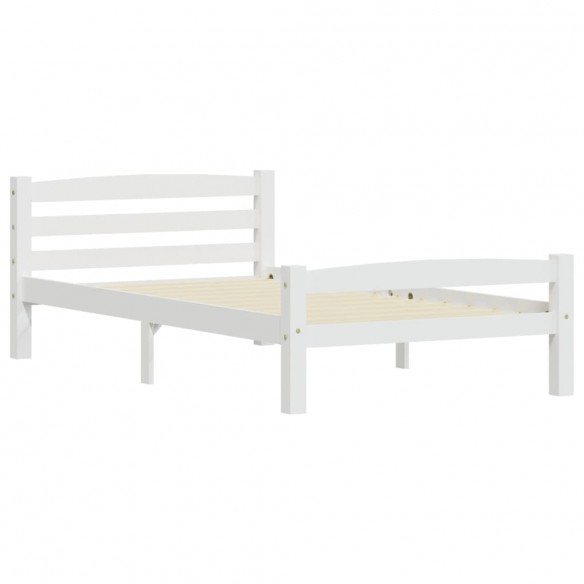 Cadre de lit Blanc Bois de pin massif 100x200 cm