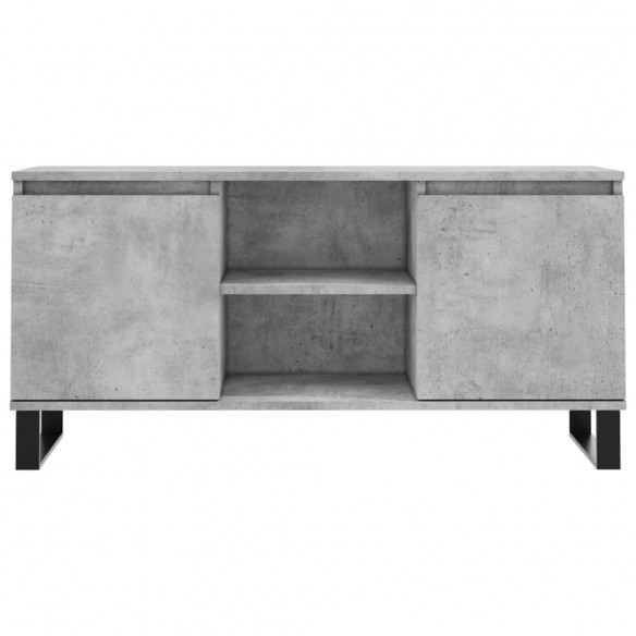 Meuble TV gris béton 104x35x50 cm bois d'ingénierie