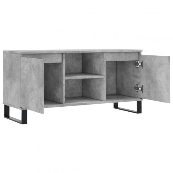 Meuble TV gris béton 104x35x50 cm bois d'ingénierie