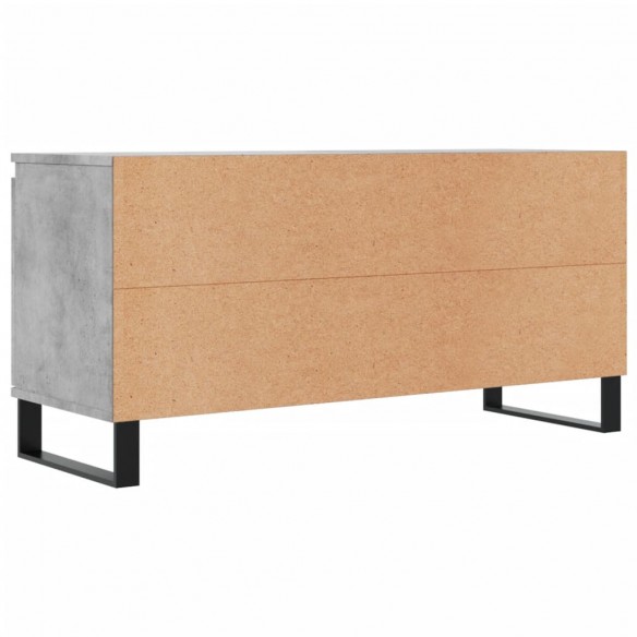 Meuble TV gris béton 104x35x50 cm bois d'ingénierie