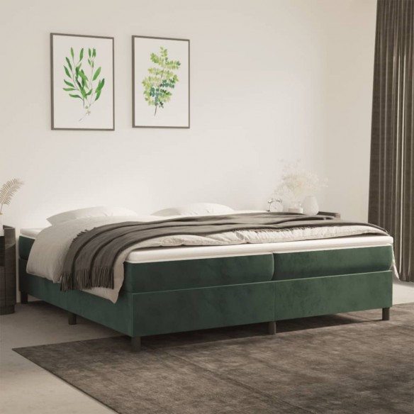 Cadre de lit Vert foncé 200x200 cm Velours