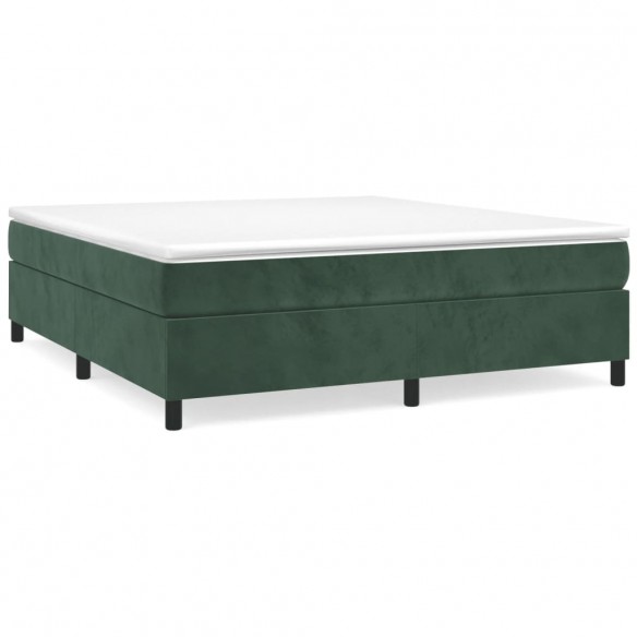 Cadre de lit Vert foncé 200x200 cm Velours