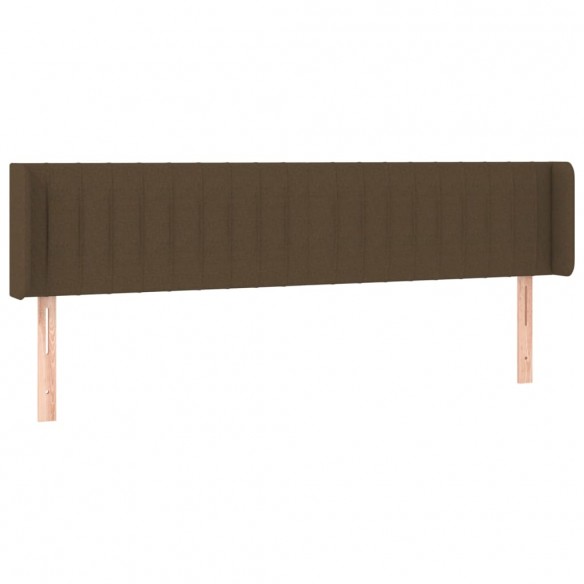 Tête de lit avec oreilles Marron Foncé 163x16x78/88 cm Tissu