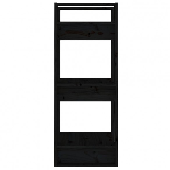 Bibliothèque/Séparateur de pièce Noir 41x35x91 cm Pin solide