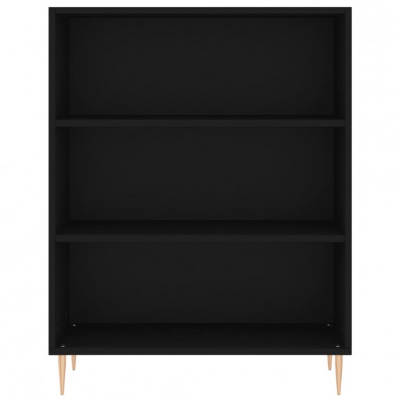 Bibliothèque noir 69,5x32,5x90 cm bois d'ingénierie