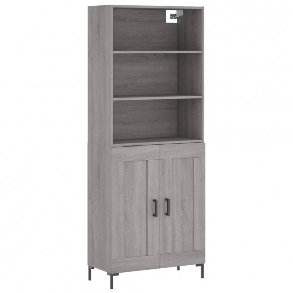 Buffet haut Sonoma gris 69,5x34x180 cm Bois d'ingénierie