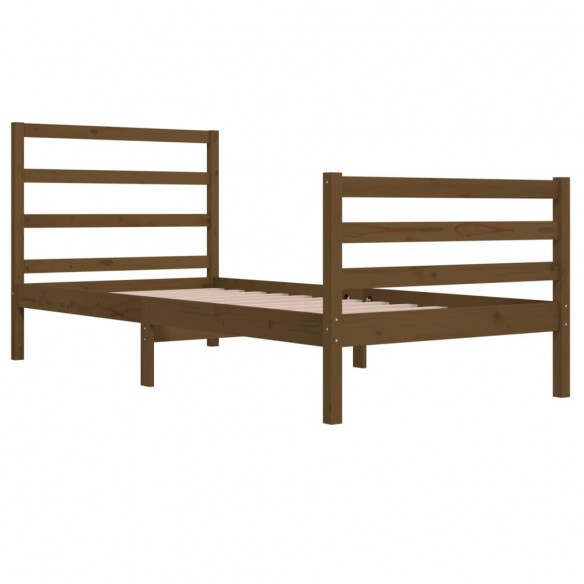 Cadre de lit Marron miel Bois de pin massif 90x200 cm