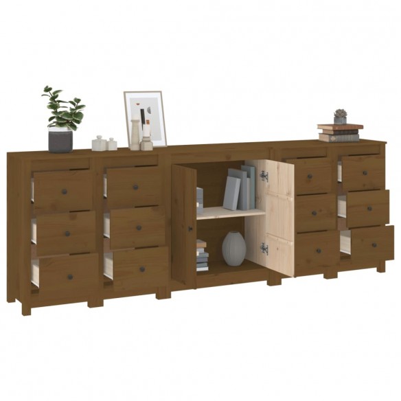 Buffet Marron miel 230x35x80 cm Bois massif de pin