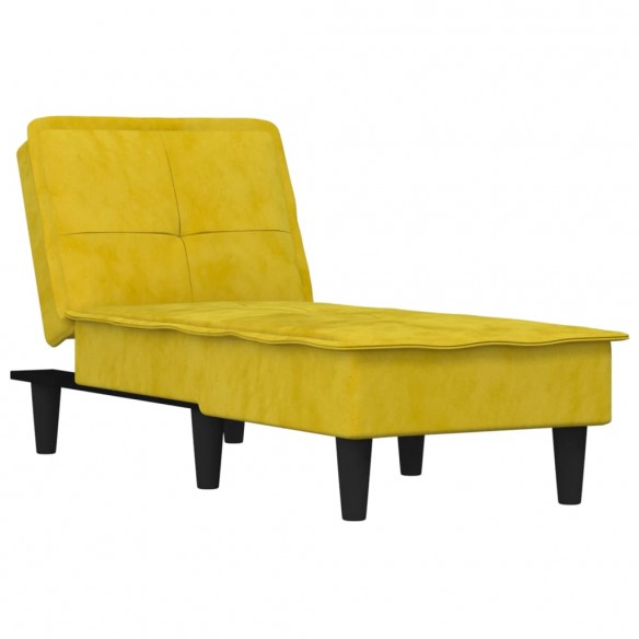 Chaise longue jaune velours