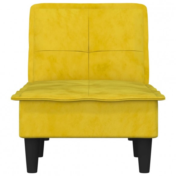 Chaise longue jaune velours