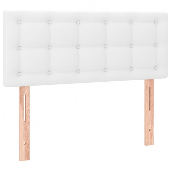 Cadre de lit avec matelas Blanc 100x200cm Similicuir