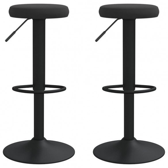 Tabourets de bar 2 pcs Noir Velours