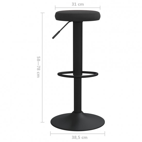 Tabourets de bar 2 pcs Noir Velours