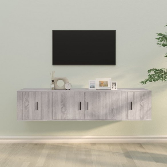 Ensemble de meubles TV 3 pcs Sonoma gris Bois d'ingénierie