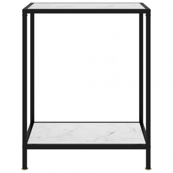 Table console Blanc 60x35x75 cm Verre trempé