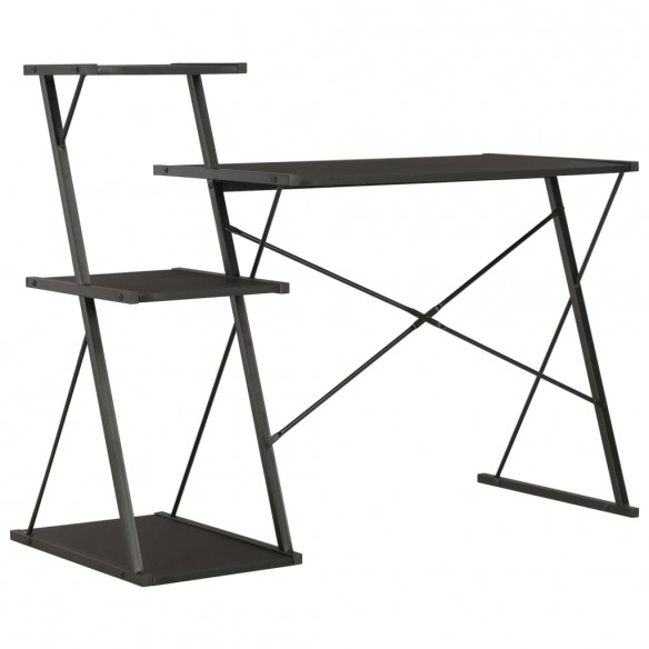 Bureau avec étagère Noir 116x50x93 cm