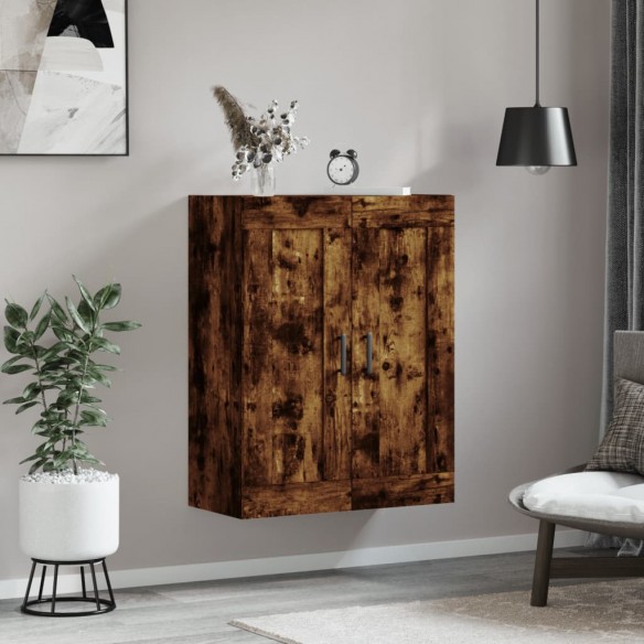 Armoire murale chêne fumé 69,5x34x90 cm bois d'ingénierie