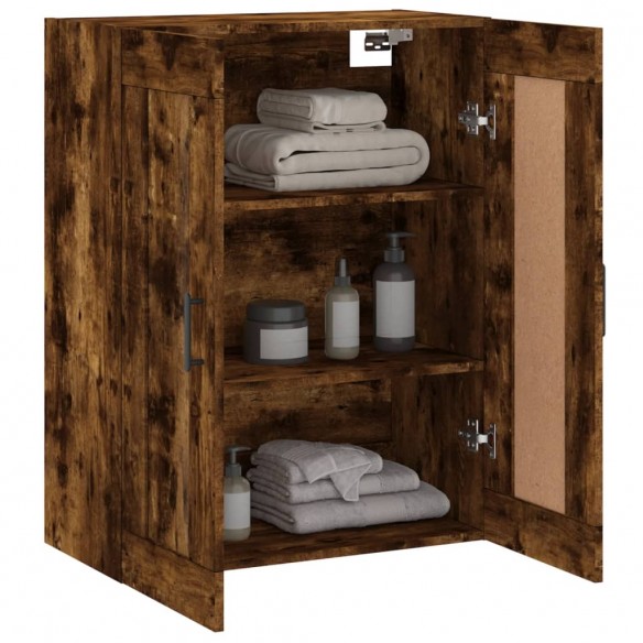 Armoire murale chêne fumé 69,5x34x90 cm bois d'ingénierie