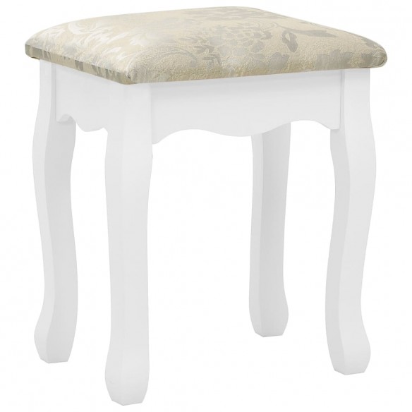 Ensemble de coiffeuse et tabouret Blanc 100x40x146 cm Paulownia