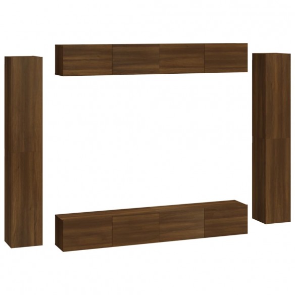 Ensemble de meubles TV 8 pcs Chêne marron Bois d'ingénierie