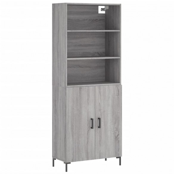 Buffet haut Sonoma gris 69,5x34x180 cm Bois d'ingénierie