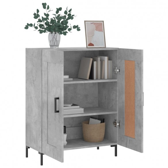 Buffet gris béton 69,5x34x90 cm bois d'ingénierie