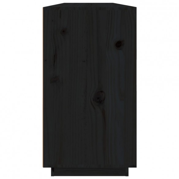 Buffet Noir 100x40x75 cm Bois massif de pin