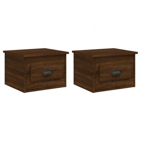 Tables de chevet murales 2 pcs Chêne marron 41,5x36x28 cm