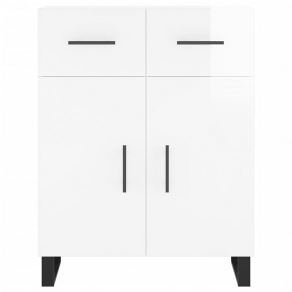 Buffet Blanc brillant 69,5x34x90 cm Bois d'ingénierie