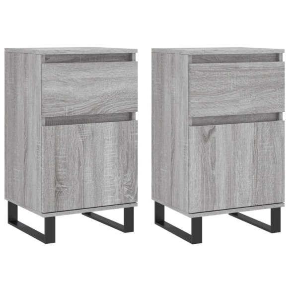 Buffets 2 pcs sonoma gris 40x35x70 cm bois d'ingénierie