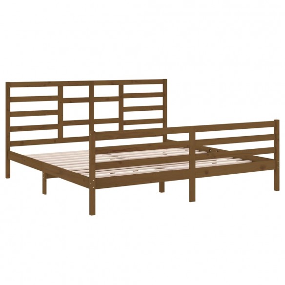 Cadre de lit Marron miel Bois massif 200x200 cm