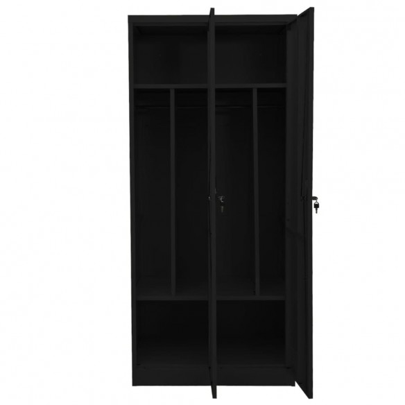 Garde-robe Noir 80x50x180 cm Acier