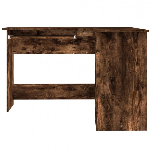 Bureau d'angle chêne fumé 120x140x75 cm bois d'ingénierie