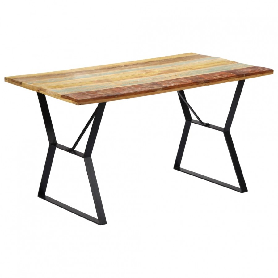 Table de salle à manger 140x80x76cm Bois de récupération massif