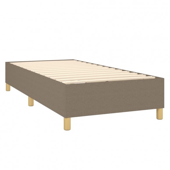 Cadre de lit matelas et LED Taupe 100x200 cm Tissu