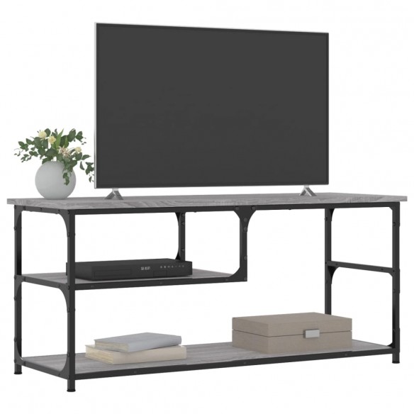 Meuble TV sonoma gris 103x38x46,5 cm bois d'ingénierie et acier