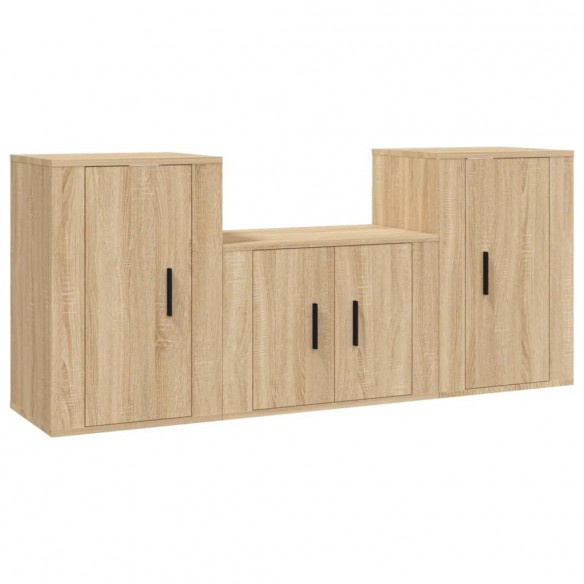 Ensemble de meubles TV 3 pcs Chêne sonoma Bois d'ingénierie