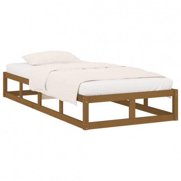 Cadre de lit Marron miel 90x190 cm Simple Bois massif