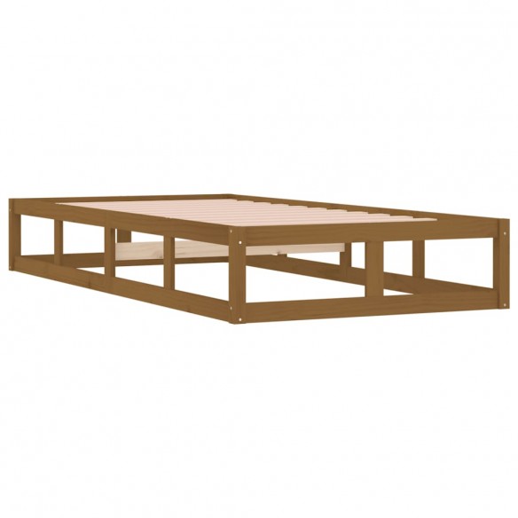 Cadre de lit Marron miel 90x190 cm Simple Bois massif