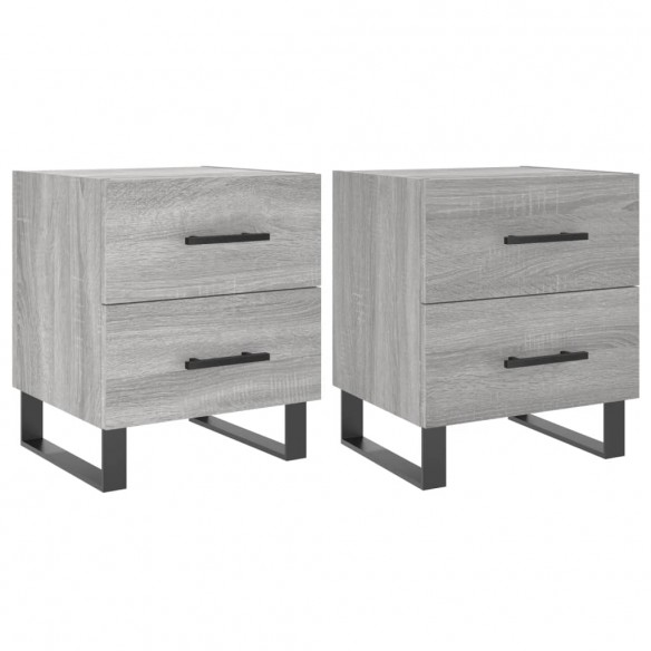 Tables de chevet 2 pcs sonoma gris 40x35x47,5 cm