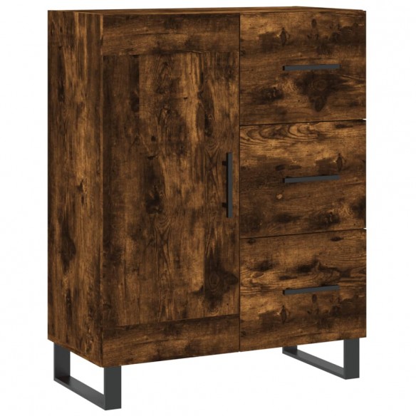 Buffet chêne fumé 69,5x34x90 cm bois d'ingénierie