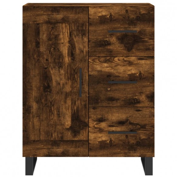 Buffet chêne fumé 69,5x34x90 cm bois d'ingénierie