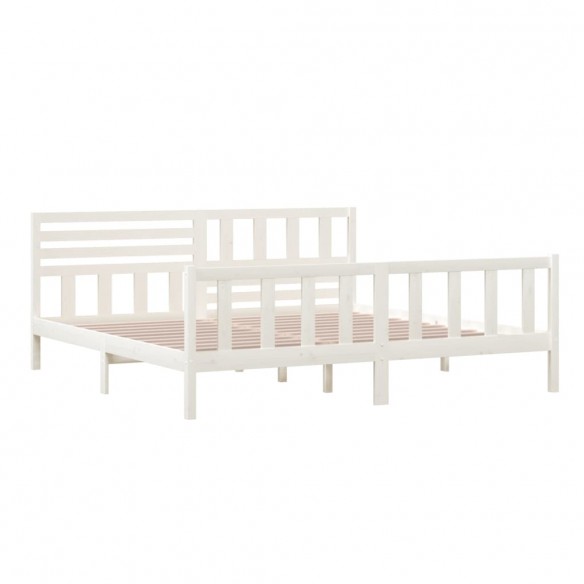 Cadre de lit Blanc Bois massif 200x200 cm