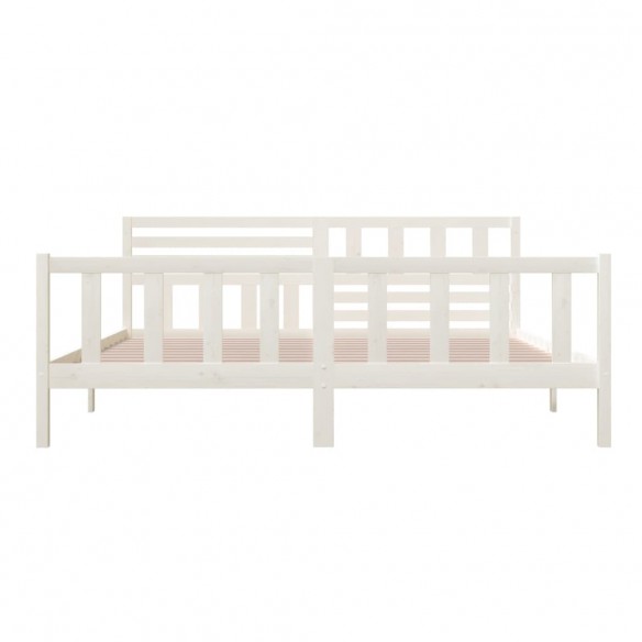 Cadre de lit Blanc Bois massif 200x200 cm