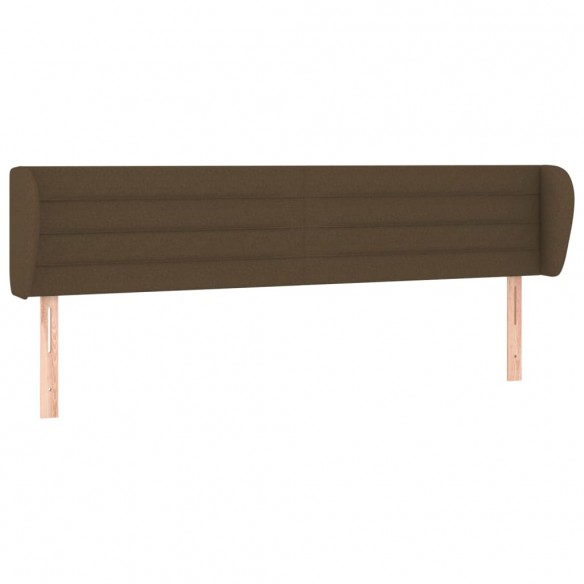 Tête de lit avec oreilles Marron foncé 203x23x78/88 cm Tissu