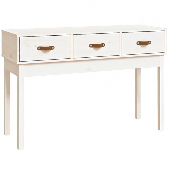 Table console Blanc 114x40x75 cm Bois massif de pin