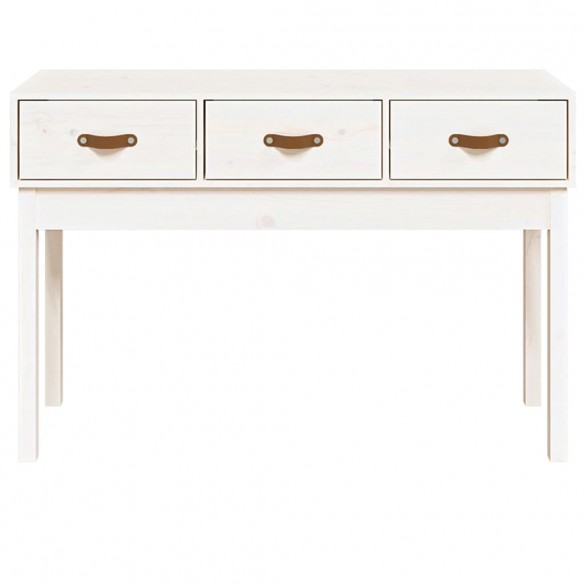 Table console Blanc 114x40x75 cm Bois massif de pin