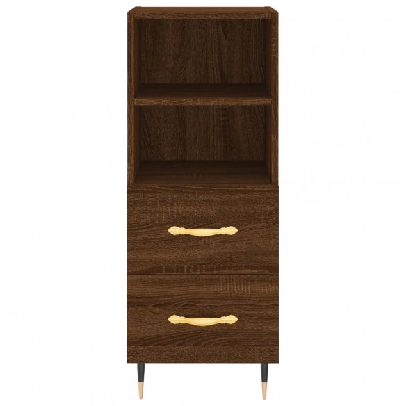 Buffet haut Chêne marron 34,5x34x180 cm Bois d'ingénierie