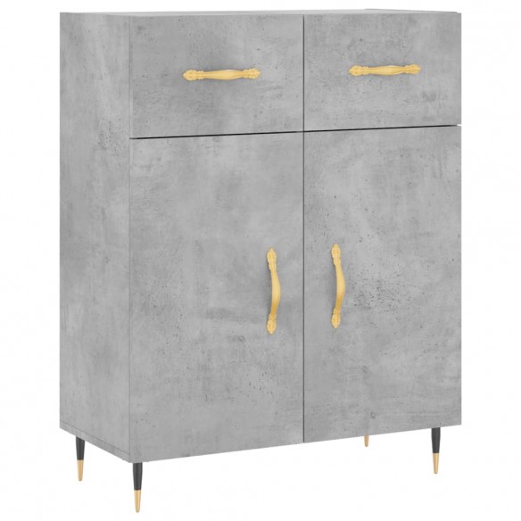 Buffet haut Gris béton 69,5x34x180 cm Bois d'ingénierie